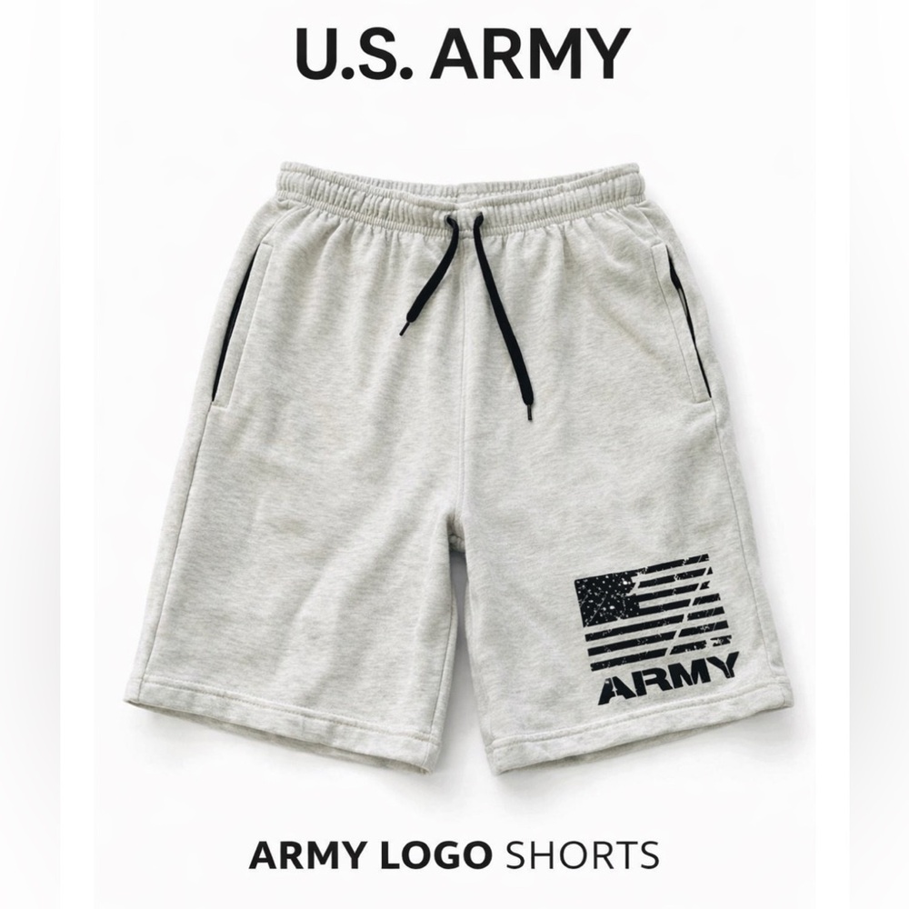 Army Logo Men's Athletic Shorts - Light Gray